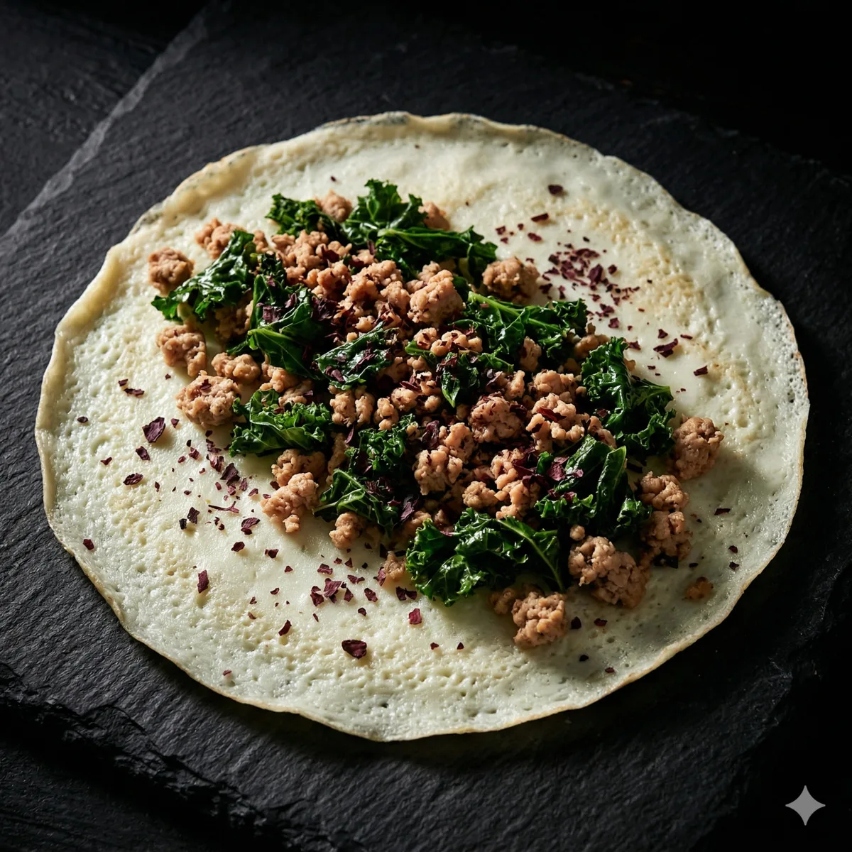 Egg White Wrap with Turkey and Dulse (260 Cal, 36g Protein)